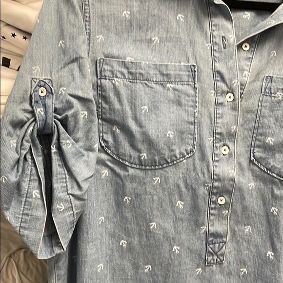 Faded Denim Anchor Top Tommy Hilfiger Size Large - Picture 4 of 5